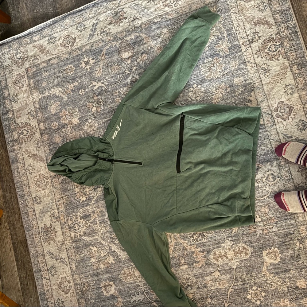 Puma Men's Forest Green Hooded Sweater